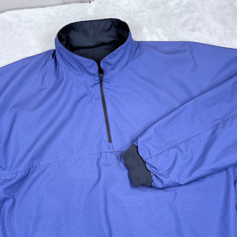 FootJoy Reversible 1/4 Zip Windbreaker Mens Large Blue Navy Golf Pullover Jacket